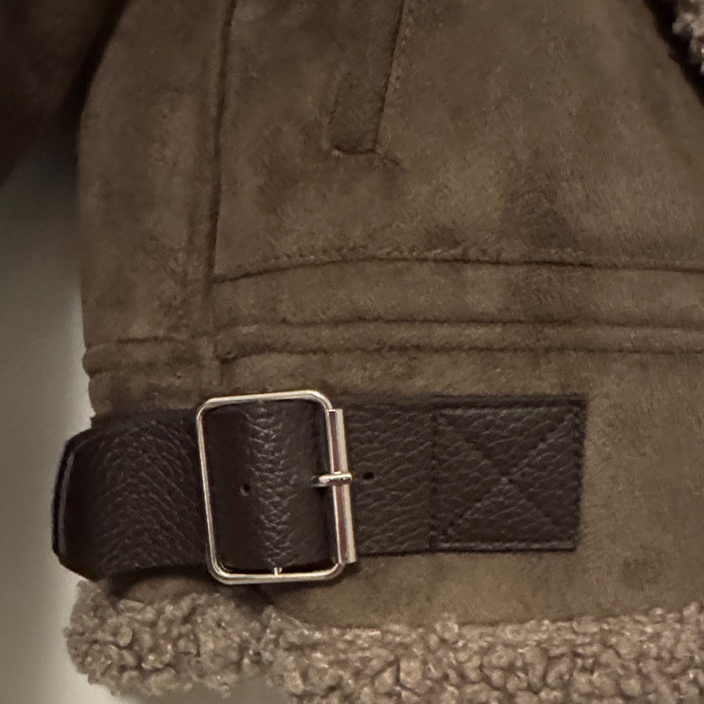 Zara TRF Women’s Brown Suede And Sherpa Fleece Jacket - Picture 5 of 12
